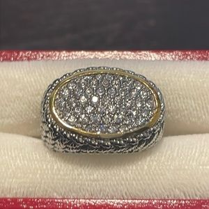 Emma Skye Stainless Steel 14k Gold Plated pave Ring Size 8.5